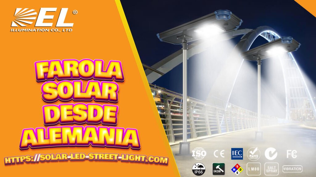 Farola LED con panel solar