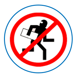 Symbol, das „kein Diebstahl“ anzeigt