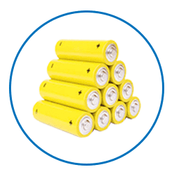 Haufen kleiner Batterien