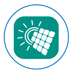 Symbol für Solarenergie oder ein Solarpanel