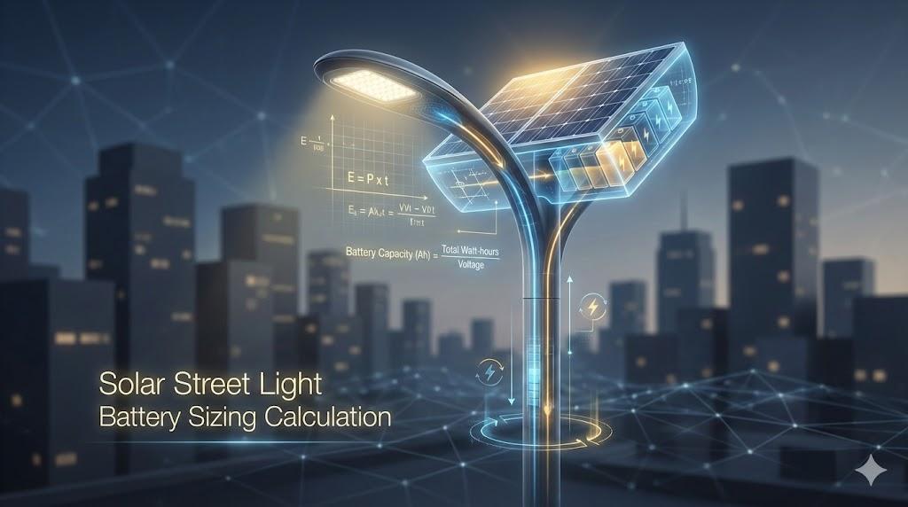 solar street light battery sizing calculation