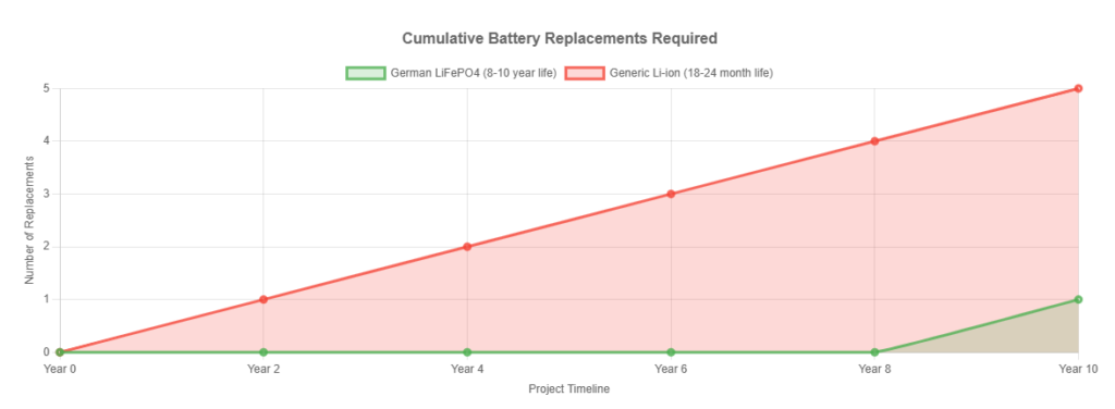 Battery Replacement Frequency Over 10 Years