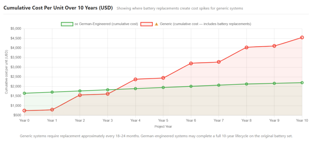 Cumulative Cost Trajectory Over 10 Years