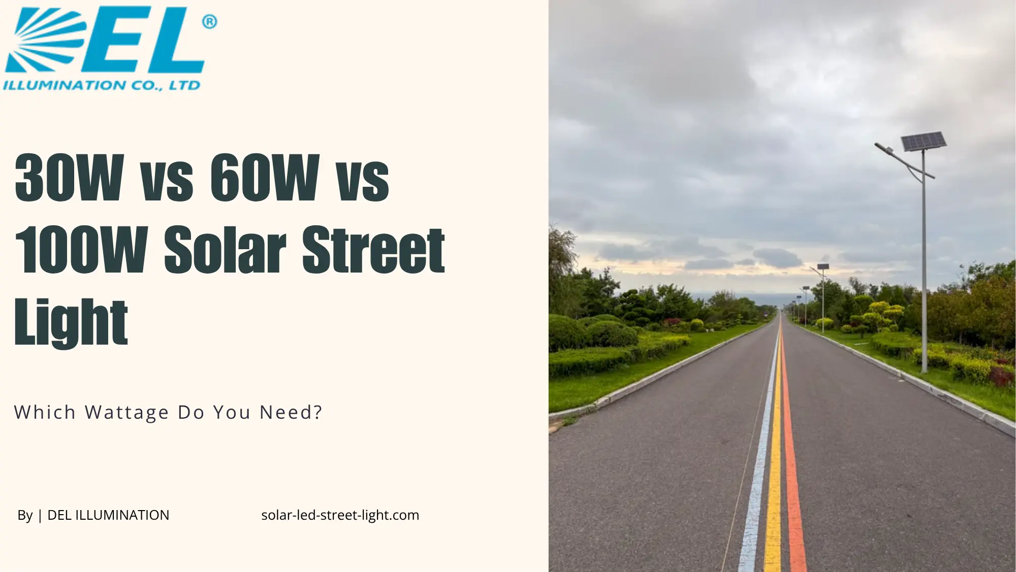 30W vs 60W vs 100W solar street light