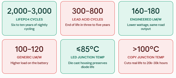 Diseño patentado de farolas solares