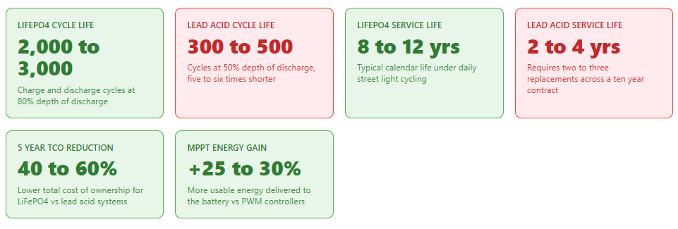 LiFePO4 solar street light